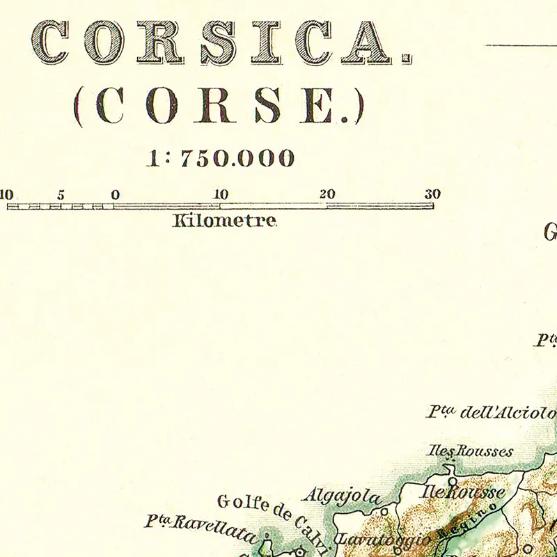 Détail : Carte de la Corse, effet relief (2)