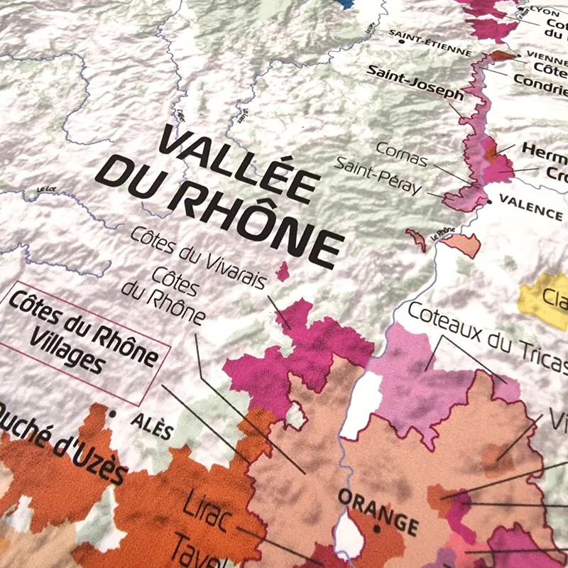 Détail : Carte des vins de France, carrée avec Corse (4)