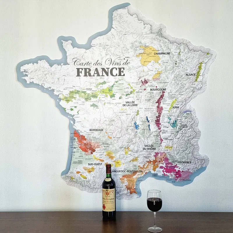 Carte des vins de France, découpe hexagone 120 cm, photo 3