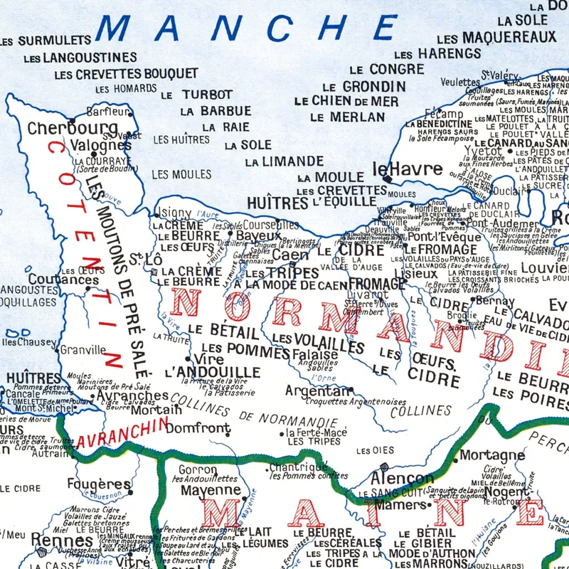 Détail : Carte gastronomique de la France (3)