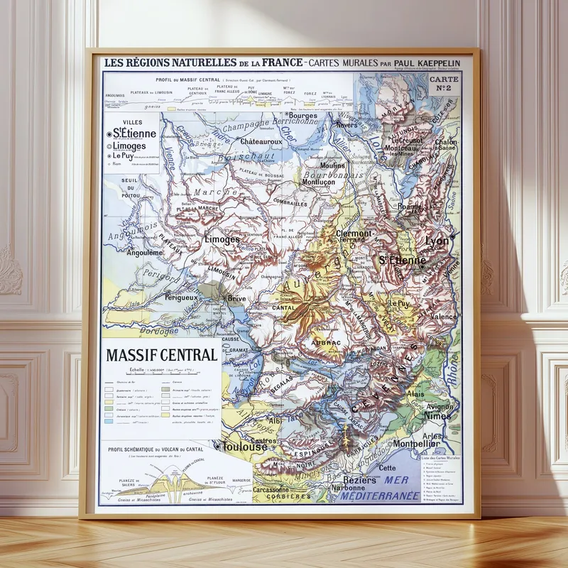 Carte Kaeppelin n° 2, Massif central, villes, photo 1