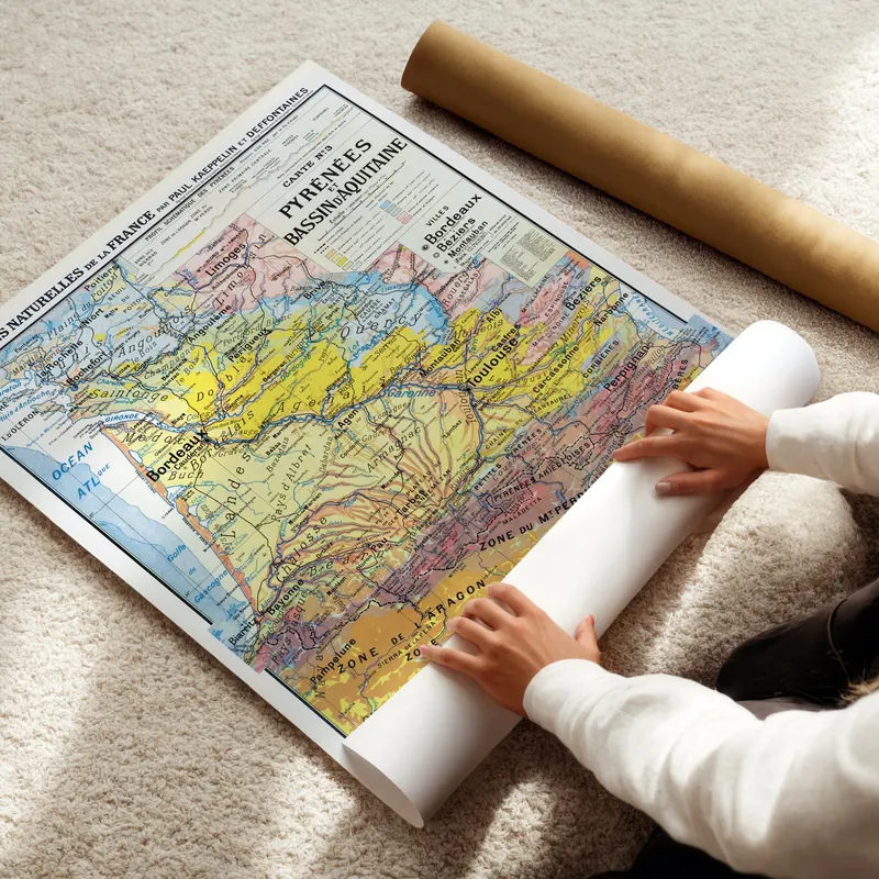 Carte Kaeppelin n° 3, Pyrénées et Bassin d’Aquitaine, villes, photo 2