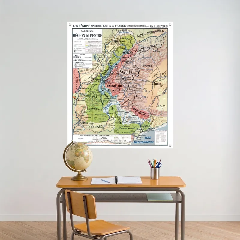 Carte Kaeppelin n° 4, Région alpestre, villes sur bâche souple à œillets