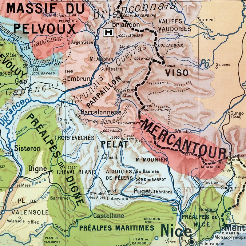 Détail de la carte Kaeppelin n° 4, Région alpestre, villes (2)