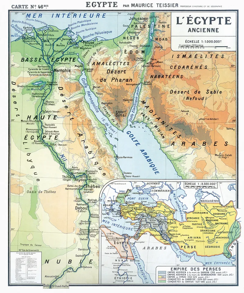 Carte Teissier, Égypte ancienne : reproduction de l’ancienne carte murale d’école