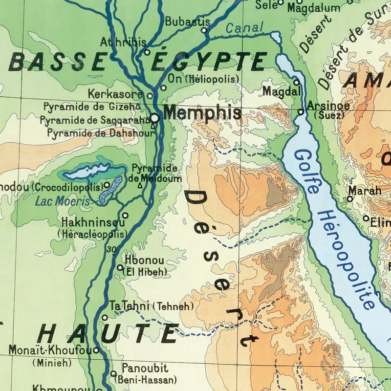 Détail de la carte Teissier, Égypte ancienne