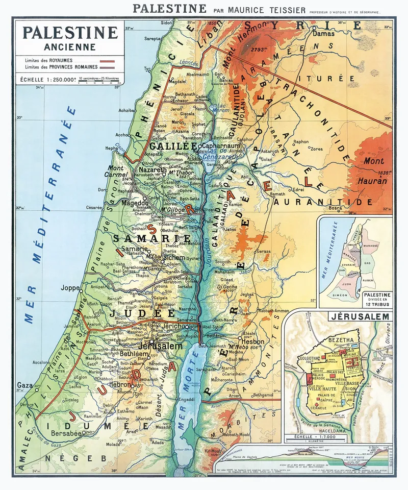 Carte Teissier, Palestine ancienne : reproduction de l’ancienne carte murale d’école
