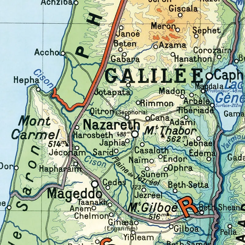 Détail de la carte Teissier, Palestine ancienne