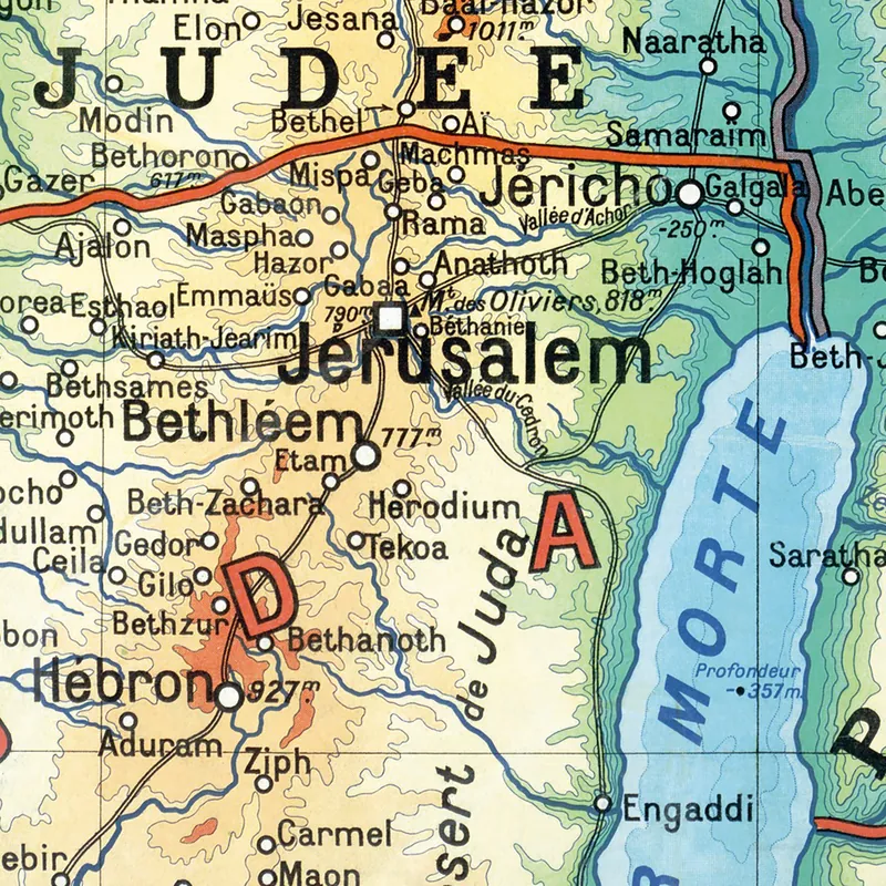 Détail de la carte Teissier, Palestine ancienne (2)