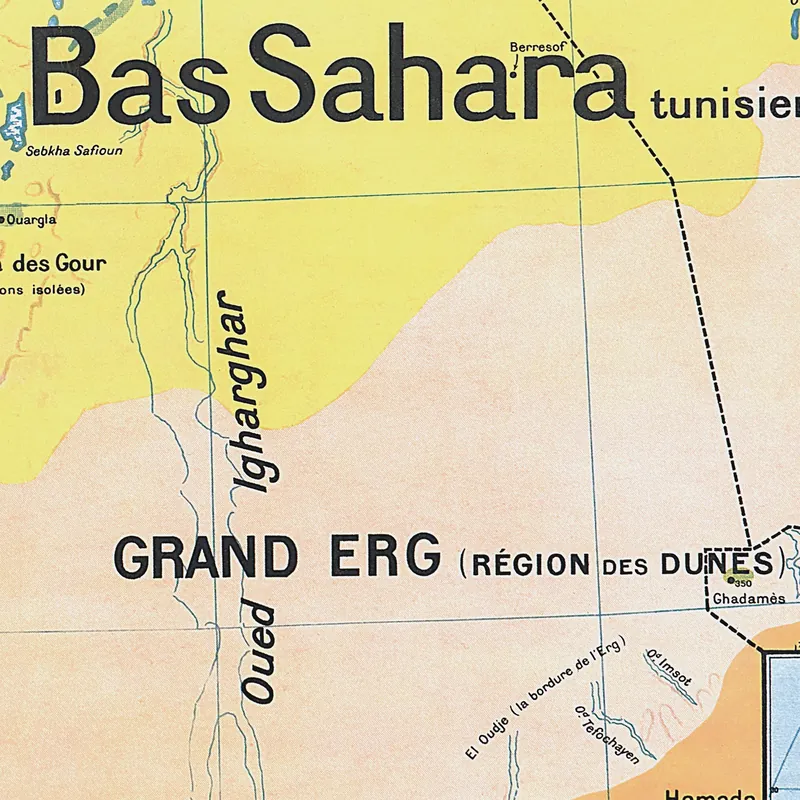 Détail de la carte Vidal-Lablache n° 11, Algérie et Tunisie, physique (2)