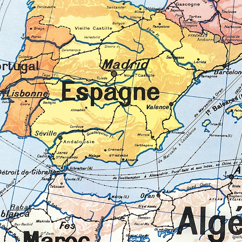 Détail de la carte Vidal-Lablache n° 13, Europe, politique (2)
