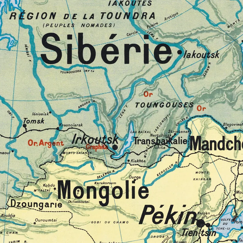 Détail de la carte Vidal-Lablache n° 15, Asie, politique (2)
