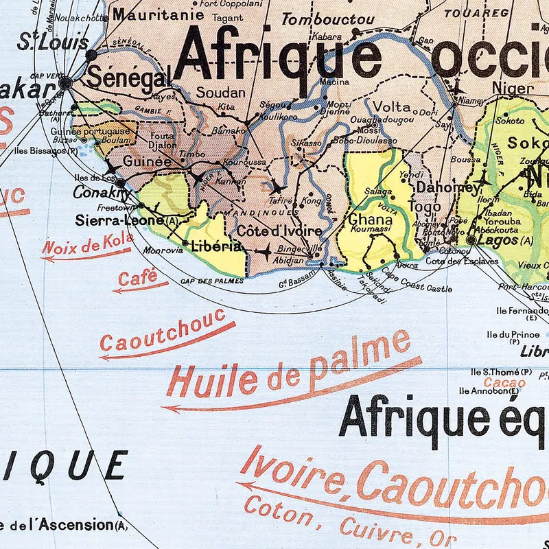 Détail de la carte Vidal-Lablache n° 17, Afrique, politique