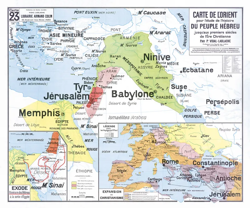 Carte Vidal-Lablache n° 23, L’Orient : reproduction de l’ancienne carte murale d’école