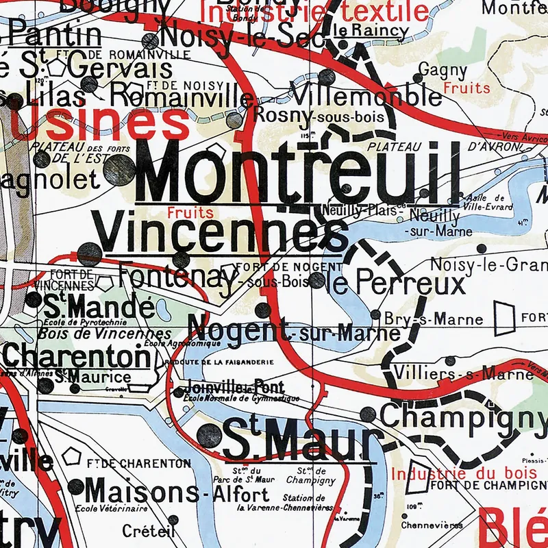 Détail de la carte Vidal-Lablache n° 24 bis, Paris et ses environs (2)