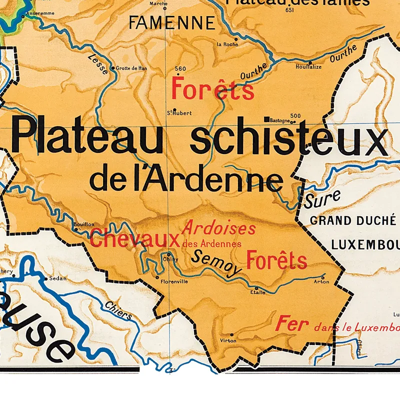 Détail de la carte Vidal-Lablache n° 25, Belgique, physique et agricole (2)