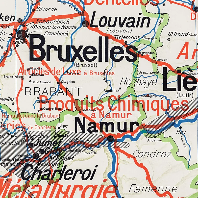 Détail de la carte Vidal-Lablache n° 25 bis, Belgique, politique et industrielle