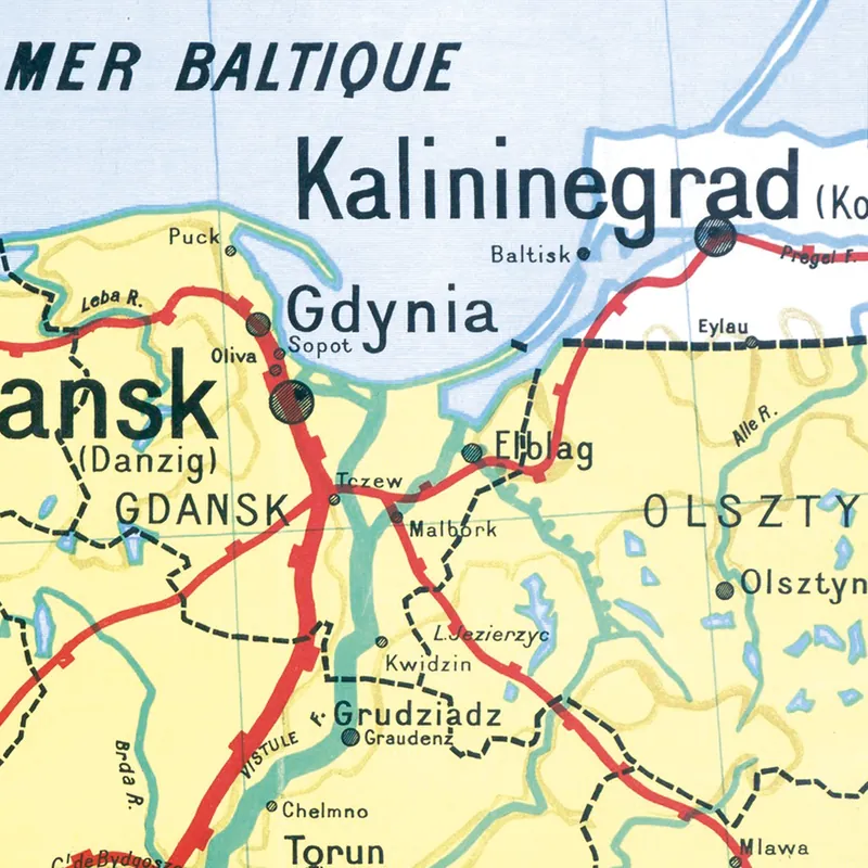 Détail de la carte Vidal-Lablache n° 27 bis, Allemagne, Pologne, Autriche, politique (2)