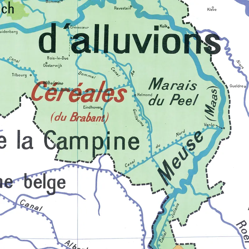 Détail de la carte Vidal-Lablache n° 29, Pays-Bas, physique et agricole (2)