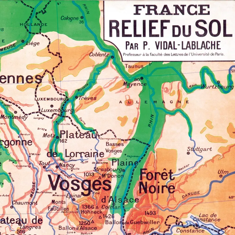 Détail de la carte Vidal-Lablache n° 3, France, relief du sol (2)