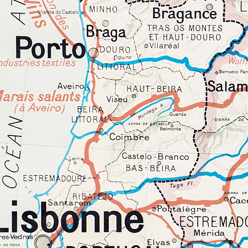 Détail de la carte Vidal-Lablache n° 31 bis, Espagne et Portugal, politique et industrielle (2)