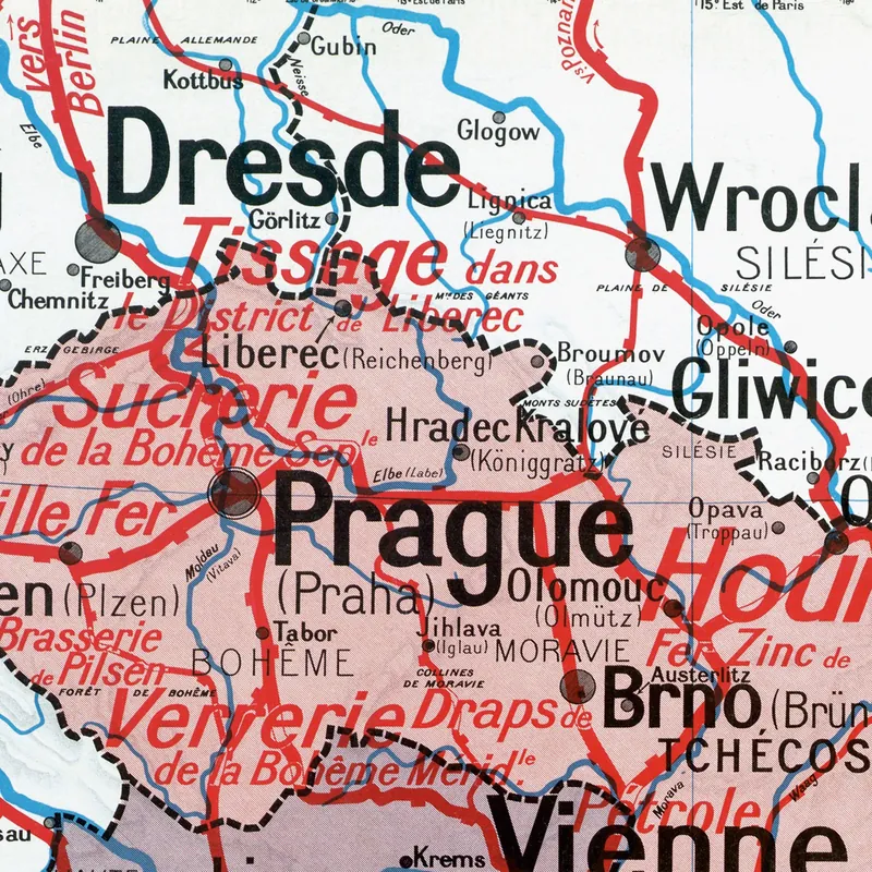 Détail de la carte Vidal-Lablache n° 32 bis, États danubiens, politique et économique (2)