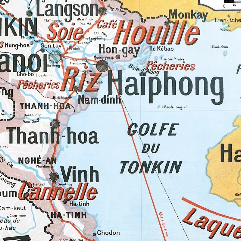 Détail de la carte Vidal-Lablache n° 36 bis, Indochine (2)