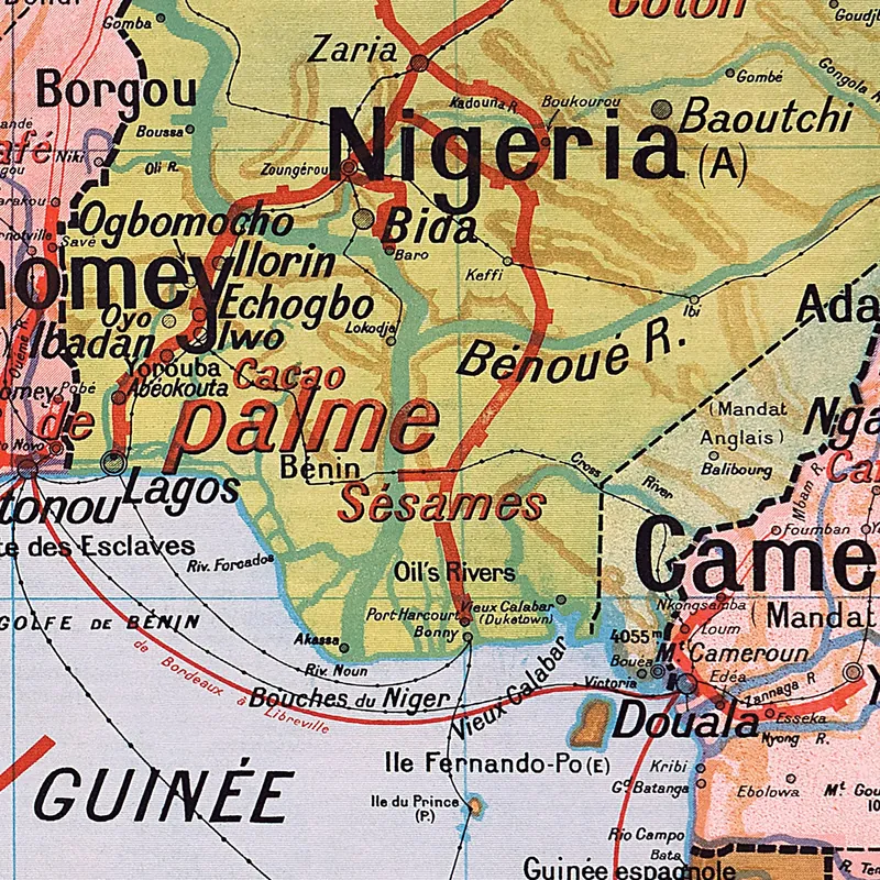 Détail de la carte Vidal-Lablache n° 37, Afrique occidentale