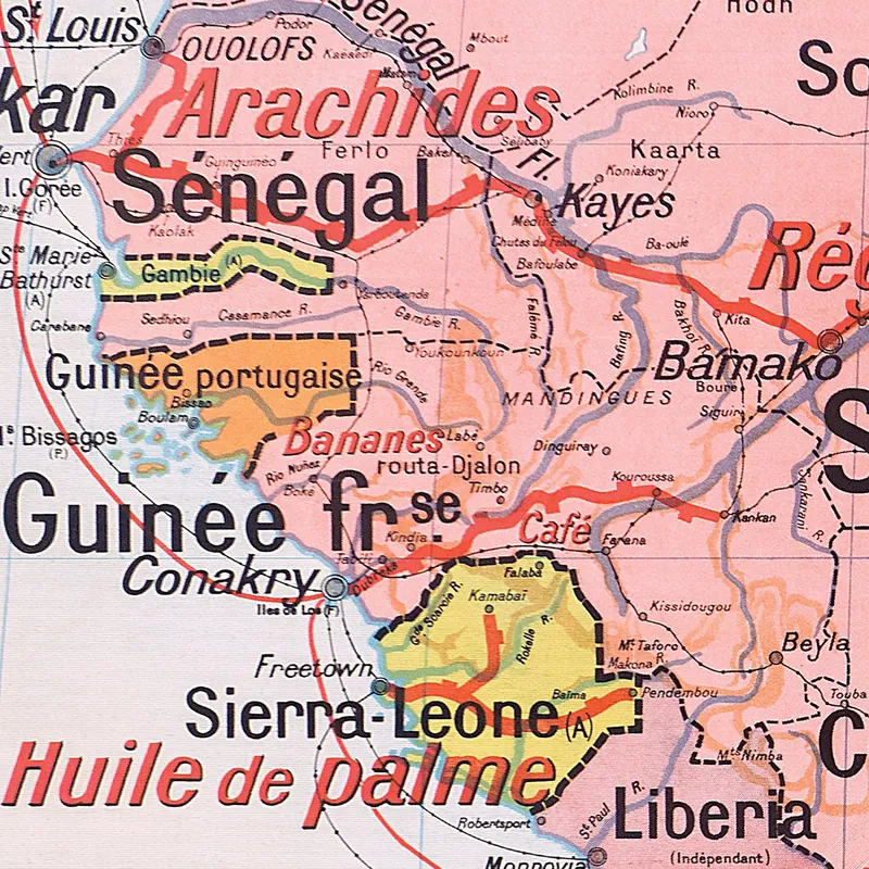 Détail de la carte Vidal-Lablache n° 37, Afrique occidentale (2)