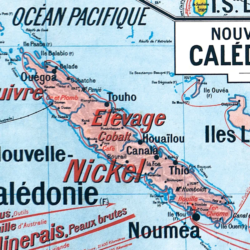 Détail de la carte Vidal-Lablache n° 37 bis, Antilles, Guyane, Nouvelle-Calédonie (2)