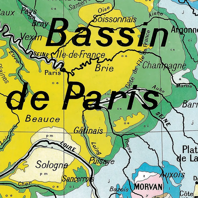 Détail de la carte Vidal-Lablache n° 39, France, géologie (2)