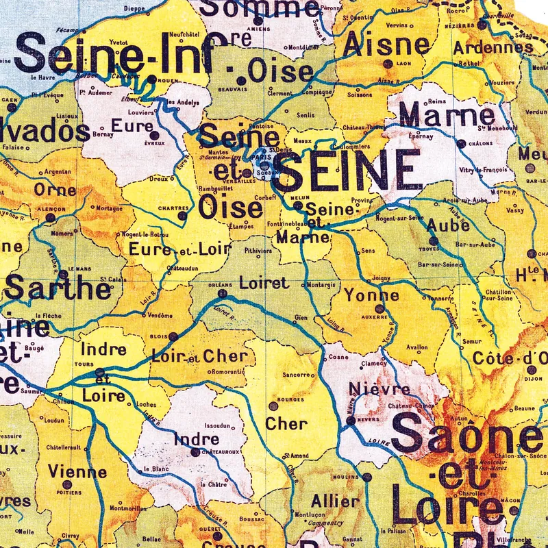 Détail de la carte Vidal-Lablache n° 4, France, départements (2)