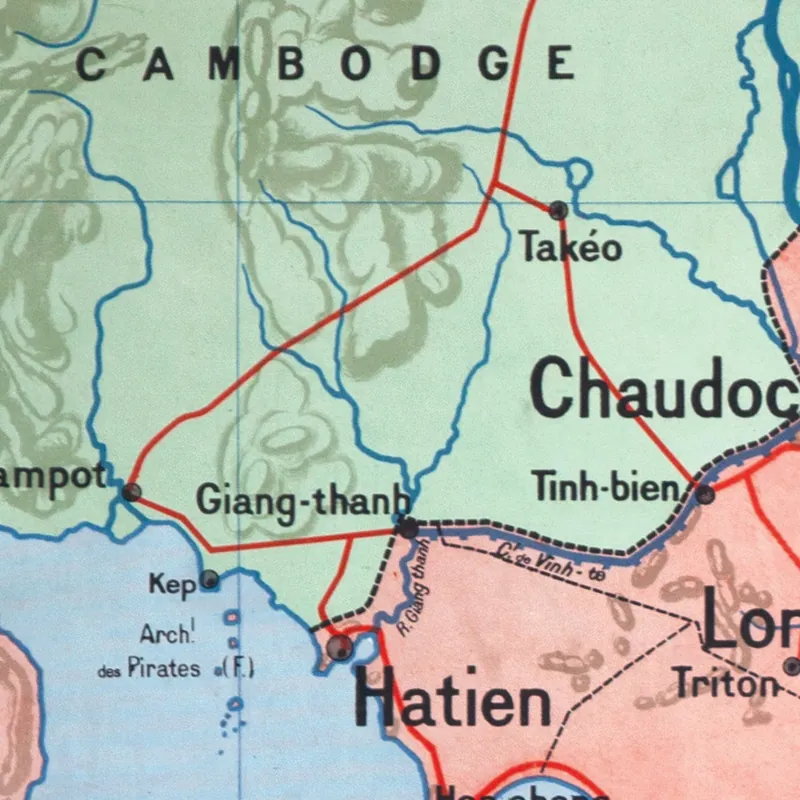 Détail de la carte Vidal-Lablache n° 40 bis, Cochinchine, politique (2)