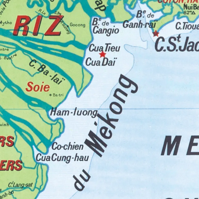 Détail de la carte Vidal-Lablache n° 40, Cochinchine, physique