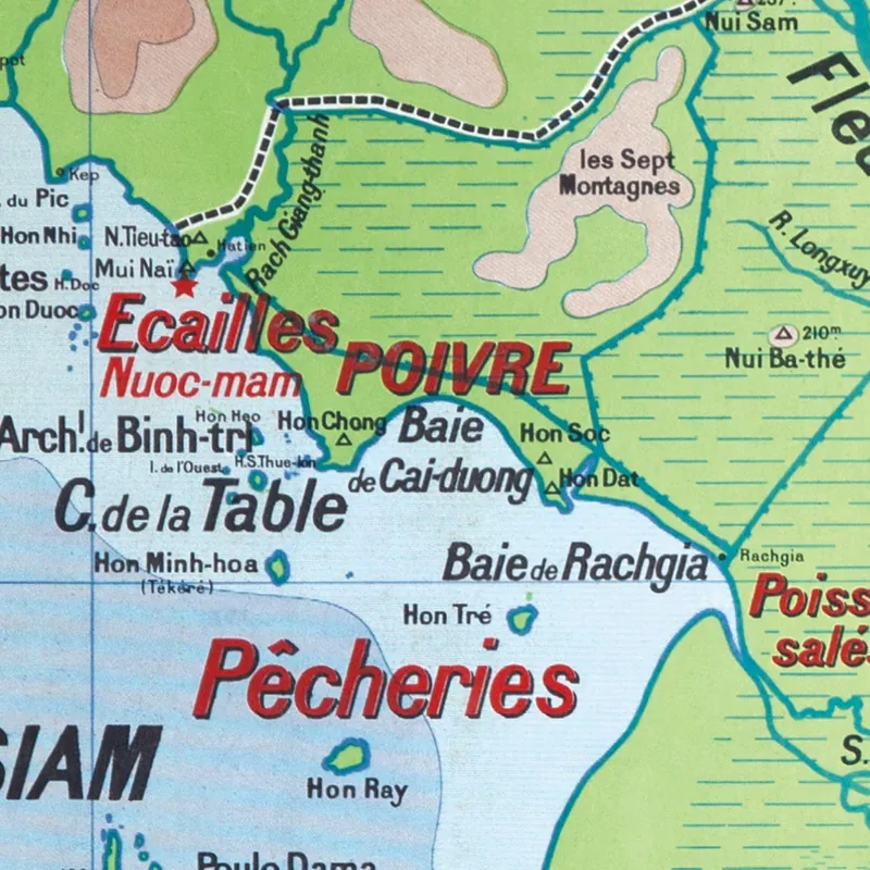 Détail de la carte Vidal-Lablache n° 40, Cochinchine, physique (2)
