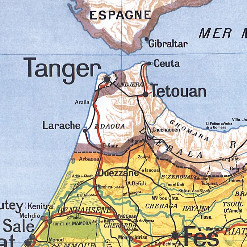 Détail de la carte Vidal-Lablache n° 44 bis, Maroc, politique