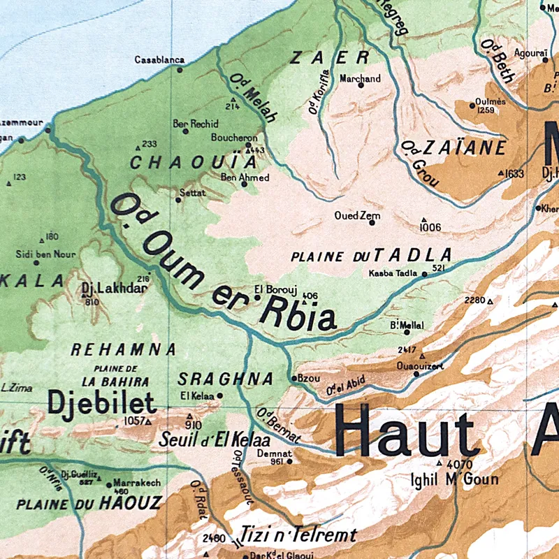 Détail de la carte Vidal-Lablache n° 44, Maroc, physique