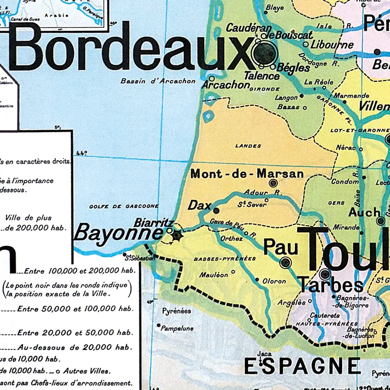 Détail de la carte Vidal-Lablache n° 5, France, villes