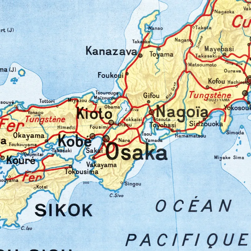 Détail de la carte Vidal-Lablache n° 50 bis, Japon, politique