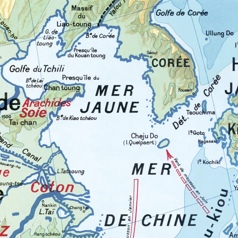 Détail de la carte Vidal-Lablache n° 52, Chine, physique