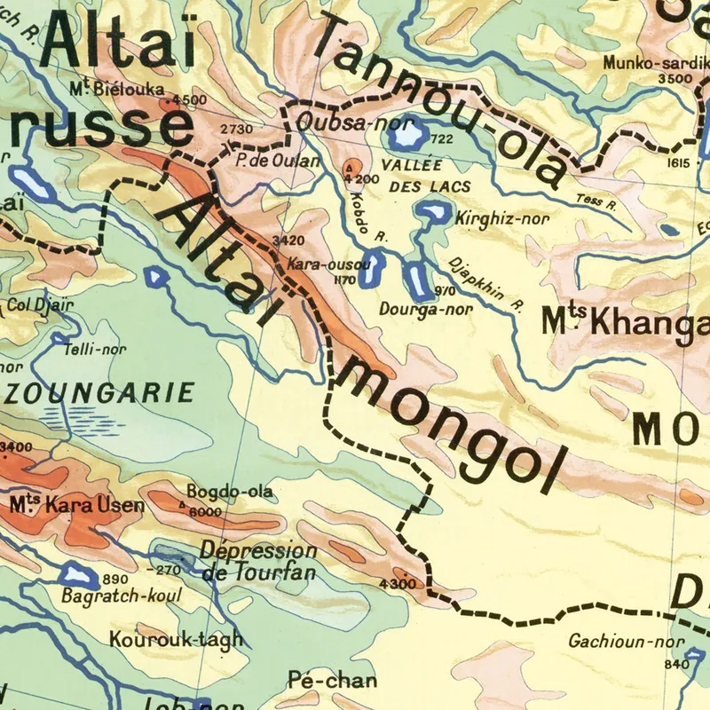 Détail de la carte Vidal-Lablache n° 52, Chine, physique (2)