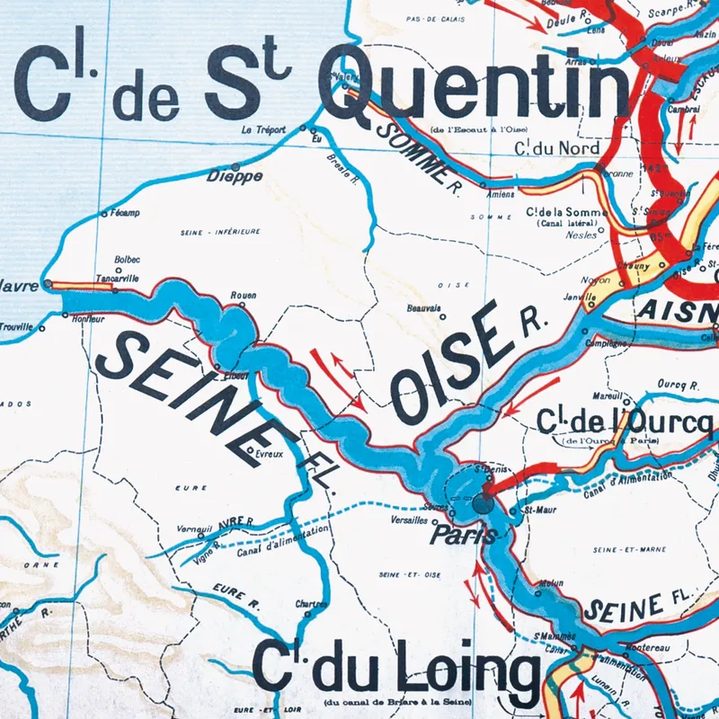 Détail de la carte Vidal-Lablache n° 6, France, canaux