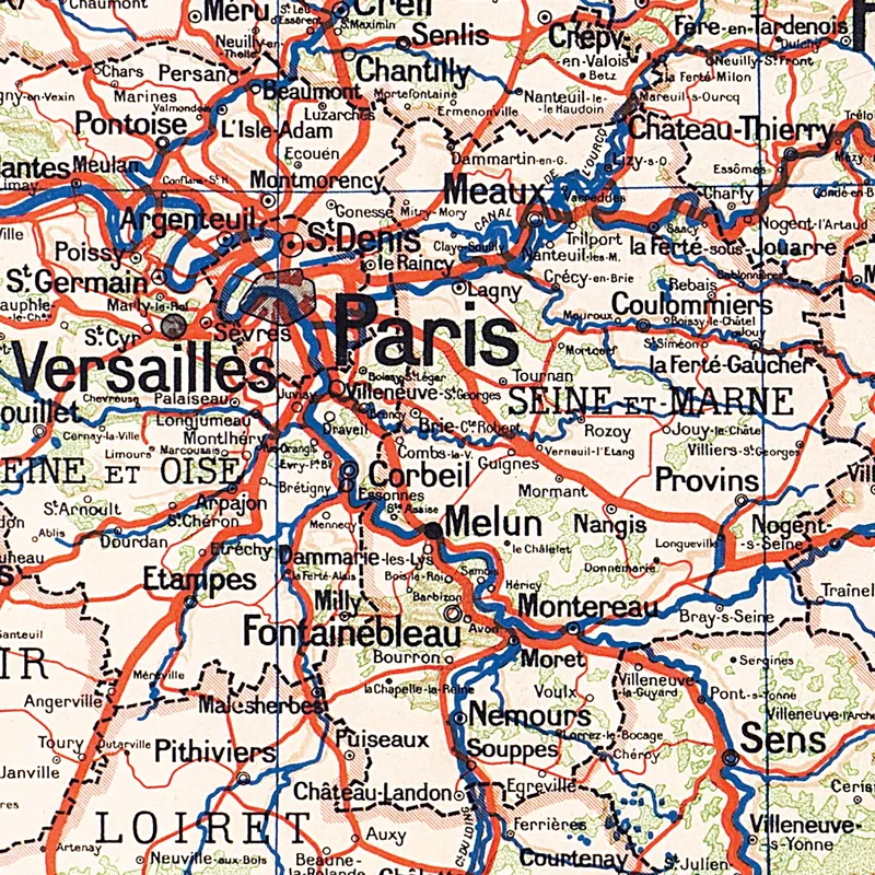 Détail de la carte Vidal-Lablache n° 61 bis, Bassin de Paris, politique