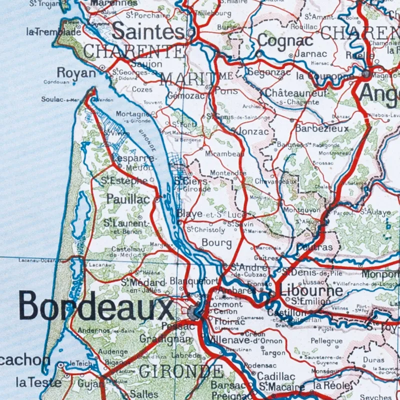 Détail de la carte Vidal-Lablache n° 63 bis, Bassin d’Aquitaine, politique (2)