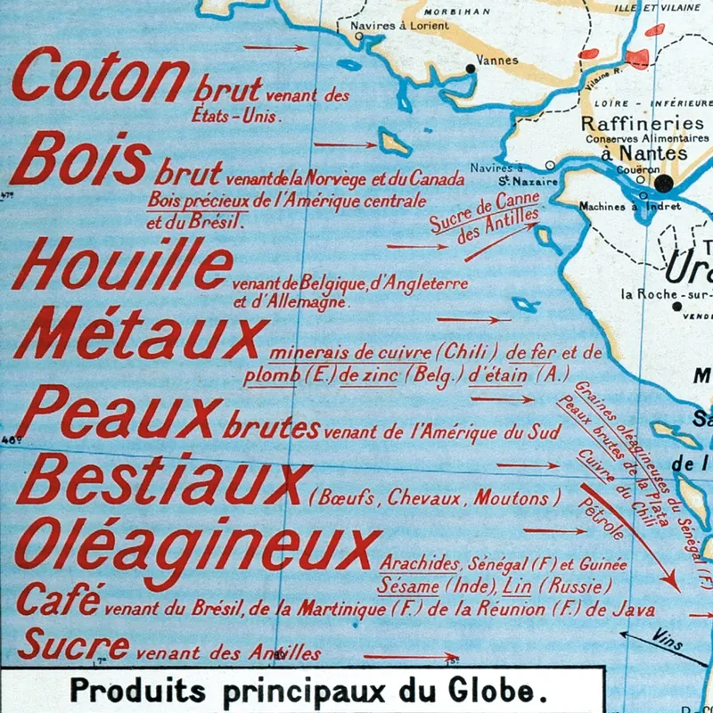 Détail de la carte Vidal-Lablache n° 8 bis, France, industrie et commerce