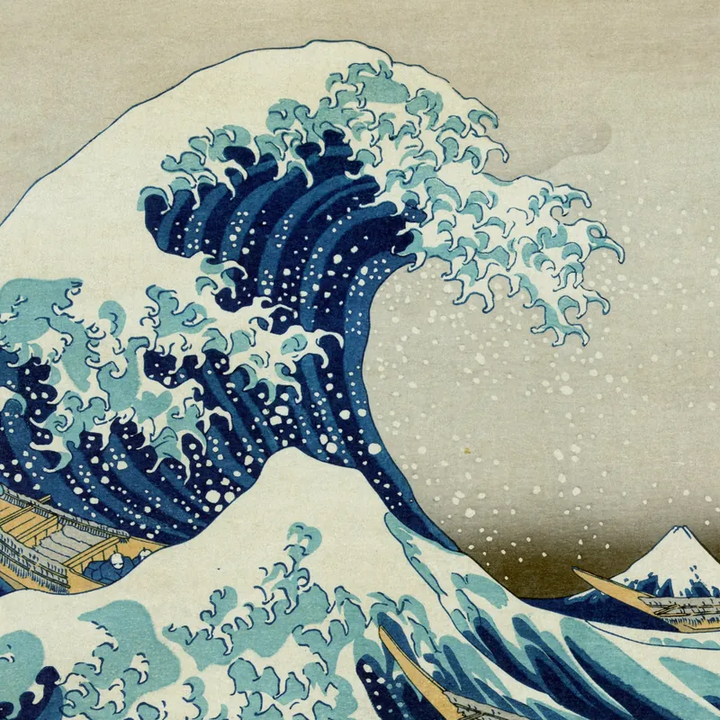Détail : La Grande Vague de Kanagawa, Hokusai