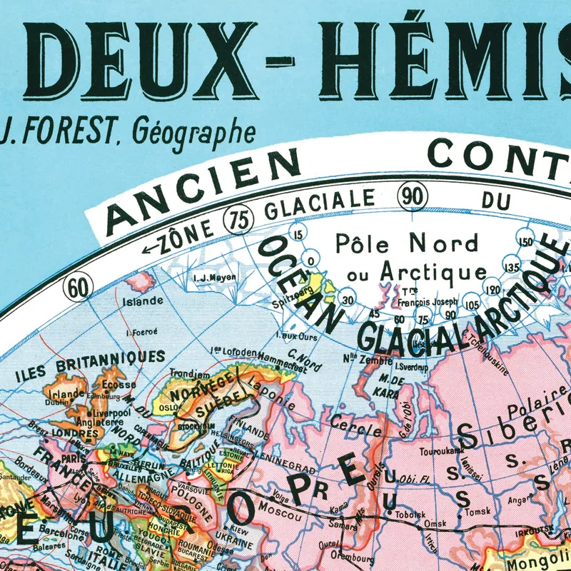 Détail : Mappemonde en deux hémisphères, Joseph Forest