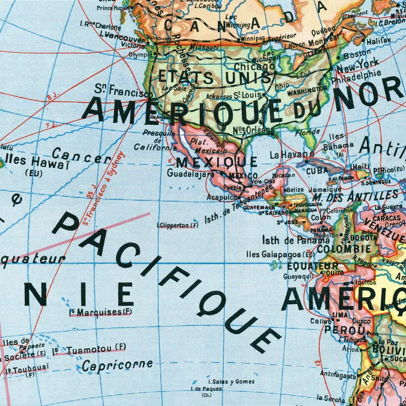 Détail : Mappemonde en deux hémisphères, Joseph Forest (2)