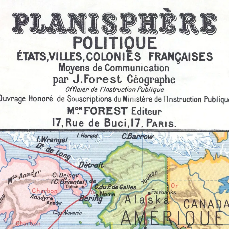 Détail : Planisphère politique, Joseph Forest