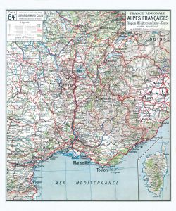 Carte Vidal Lablache 64 BIS - ALPES FRANCAISES - POLITIQUE - 100 x 120 cm (reproduction ancienne carte scolaire)